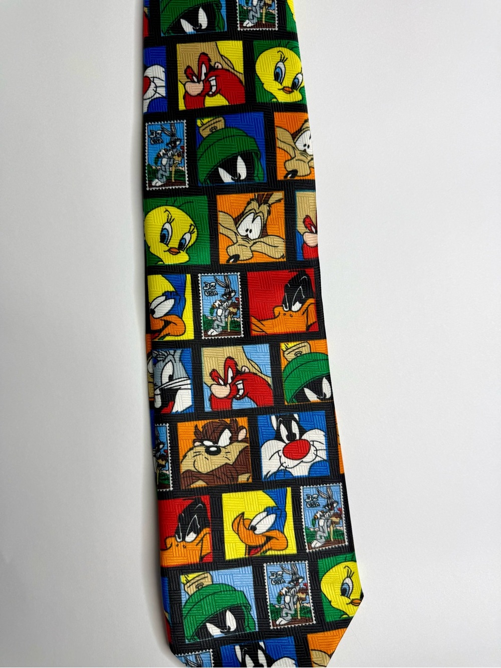 Vintage 1997  Looney Tunes  Characters Stamp Collection, Men’s Neck Tie